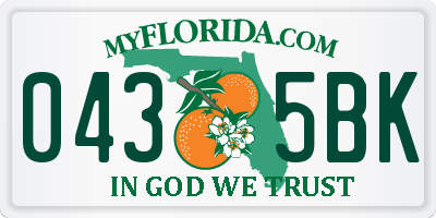 FL license plate 0435BK