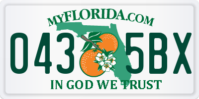 FL license plate 0435BX