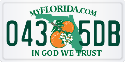 FL license plate 0435DB
