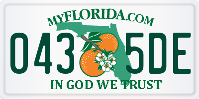 FL license plate 0435DE