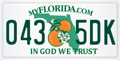 FL license plate 0435DK