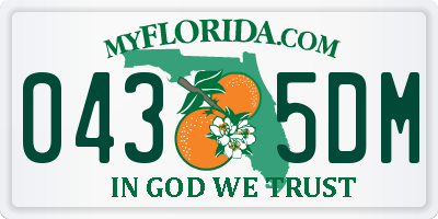 FL license plate 0435DM