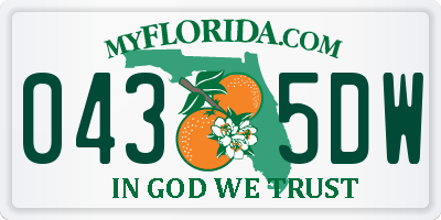 FL license plate 0435DW