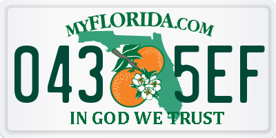 FL license plate 0435EF