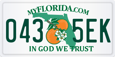 FL license plate 0435EK