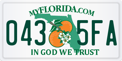 FL license plate 0435FA