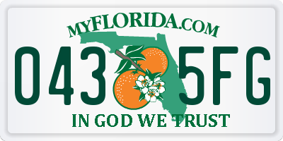 FL license plate 0435FG