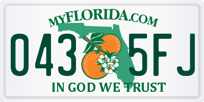 FL license plate 0435FJ