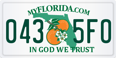 FL license plate 0435FO
