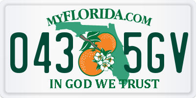 FL license plate 0435GV