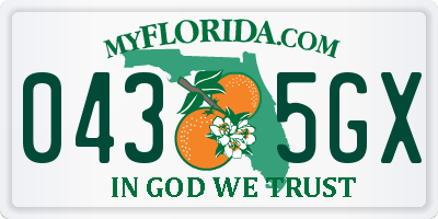 FL license plate 0435GX
