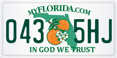 FL license plate 0435HJ