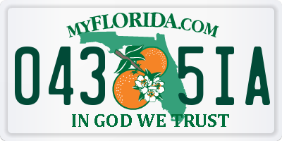 FL license plate 0435IA