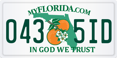 FL license plate 0435ID