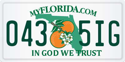 FL license plate 0435IG