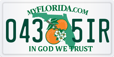FL license plate 0435IR