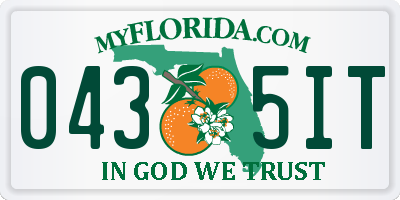 FL license plate 0435IT