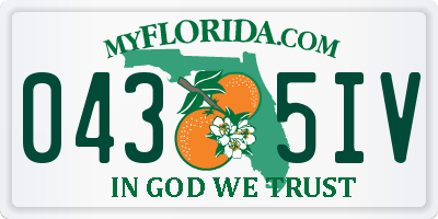 FL license plate 0435IV