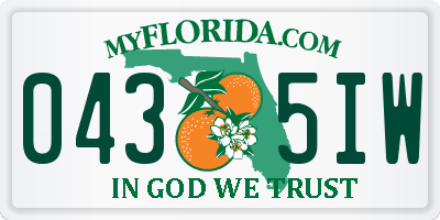 FL license plate 0435IW