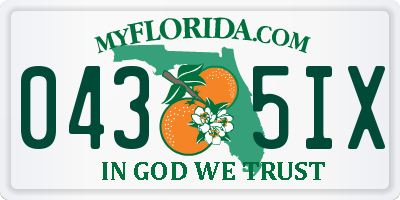 FL license plate 0435IX