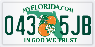 FL license plate 0435JB