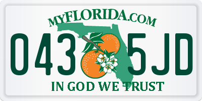 FL license plate 0435JD
