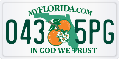 FL license plate 0435PG
