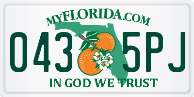FL license plate 0435PJ