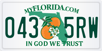 FL license plate 0435RW