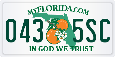 FL license plate 0435SC