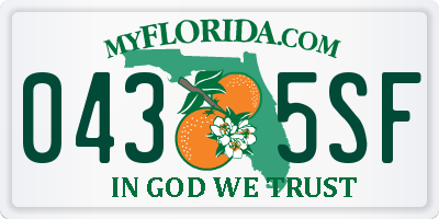 FL license plate 0435SF