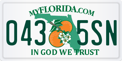 FL license plate 0435SN