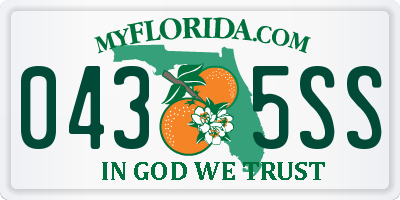 FL license plate 0435SS