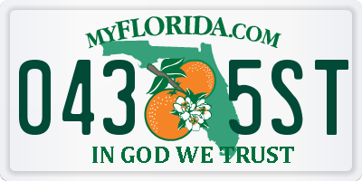 FL license plate 0435ST