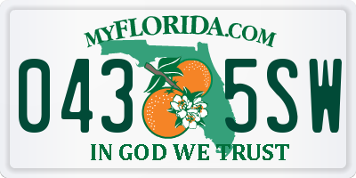 FL license plate 0435SW