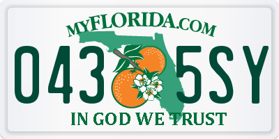 FL license plate 0435SY