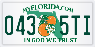FL license plate 0435TI