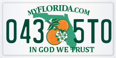 FL license plate 0435TO
