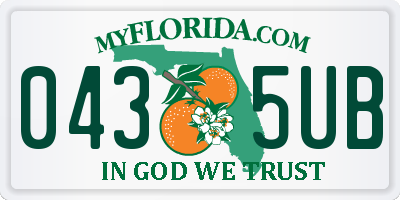 FL license plate 0435UB
