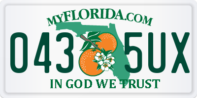 FL license plate 0435UX