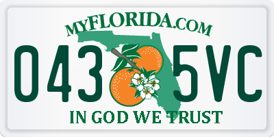 FL license plate 0435VC