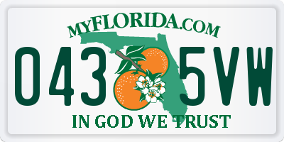 FL license plate 0435VW