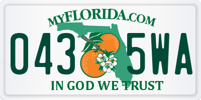 FL license plate 0435WA