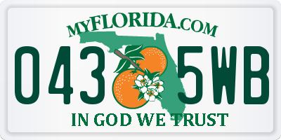 FL license plate 0435WB