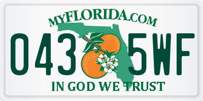 FL license plate 0435WF