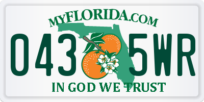FL license plate 0435WR