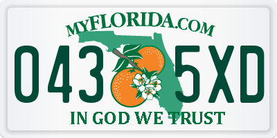 FL license plate 0435XD