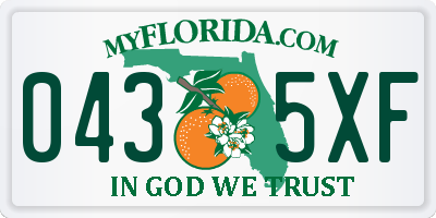 FL license plate 0435XF