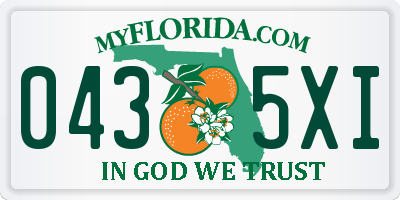 FL license plate 0435XI