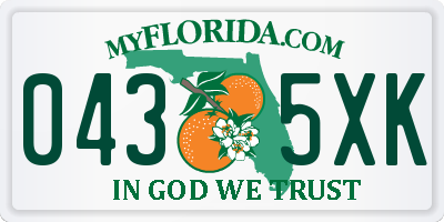 FL license plate 0435XK